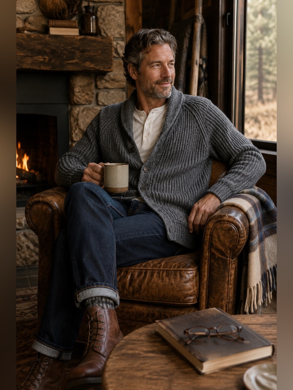 Faherty Marled Shawl Collar Merino Wool Blend Cardigan Sweater Gray Men’s Large